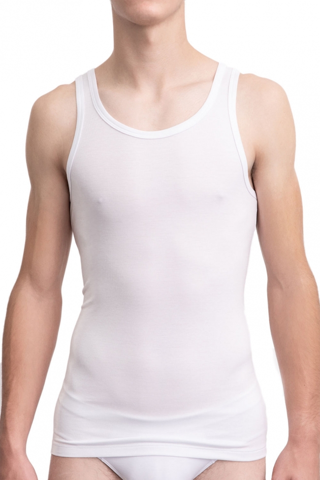 MEN'S UNDERSHIRT RIBBED WHITE