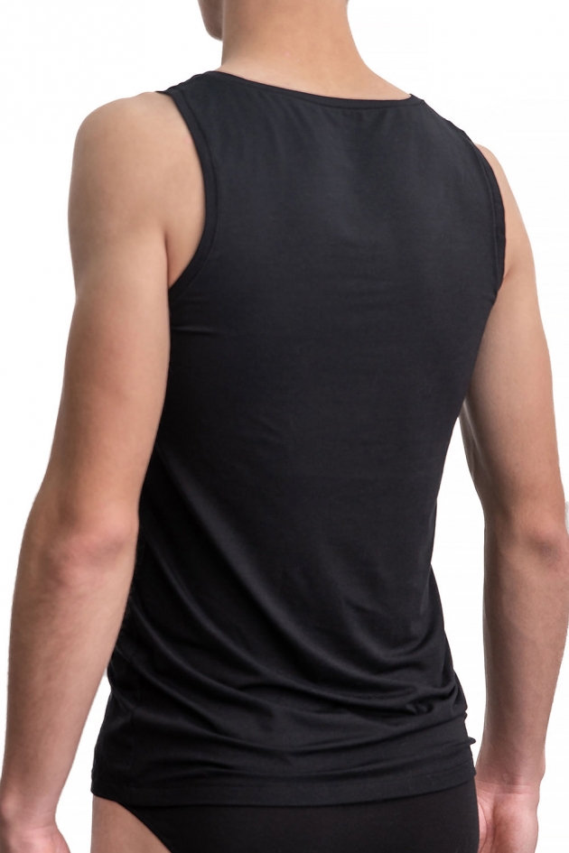 MEN'S UNDERSHIRT WITH WIDE STRAPS BLACK
