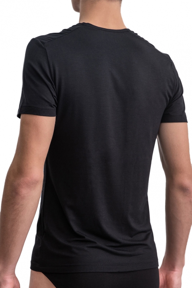 HERREN SHIRT V-AUSSCHNITT SCHWARZ