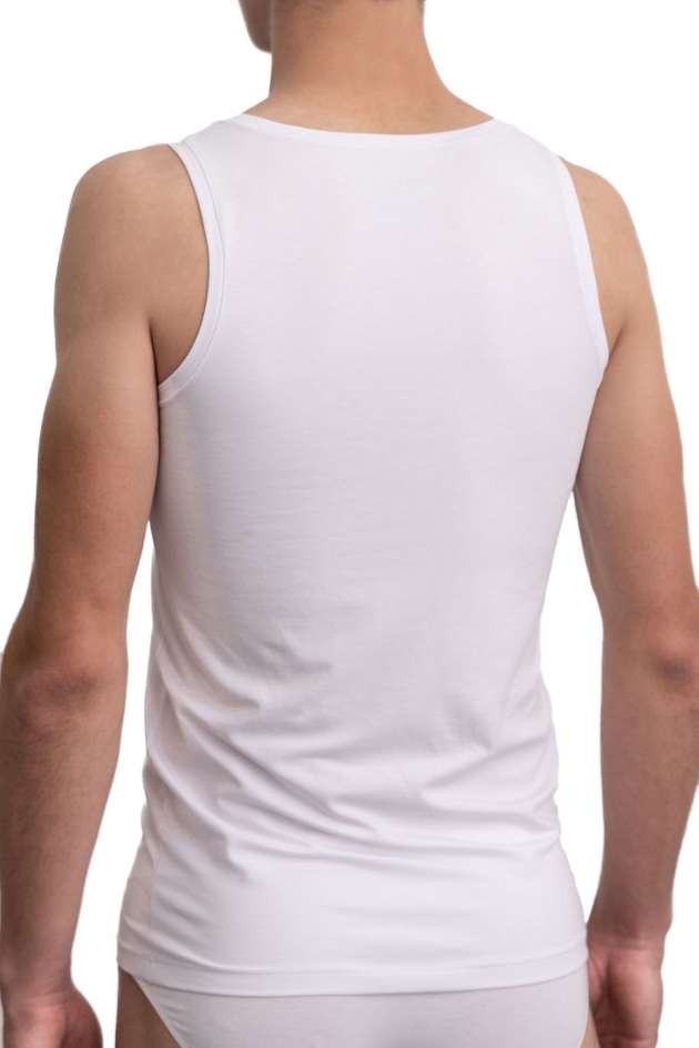 MEN'S UNDERSHIRT WITH WIDE STRAPS WHITE
