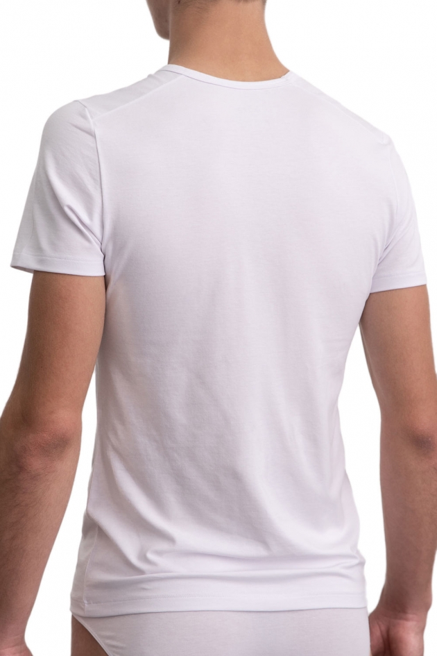 HERREN SHIRT RUNDER AUSSCHNITT WEIß